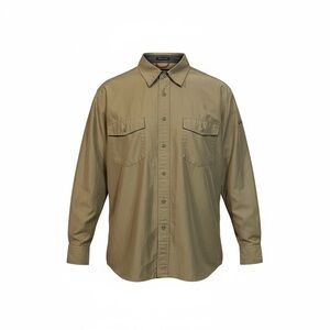 Eddie Bauer Legend Men's Large Olive/Tan Long-Sleeve Button-Down Shirt